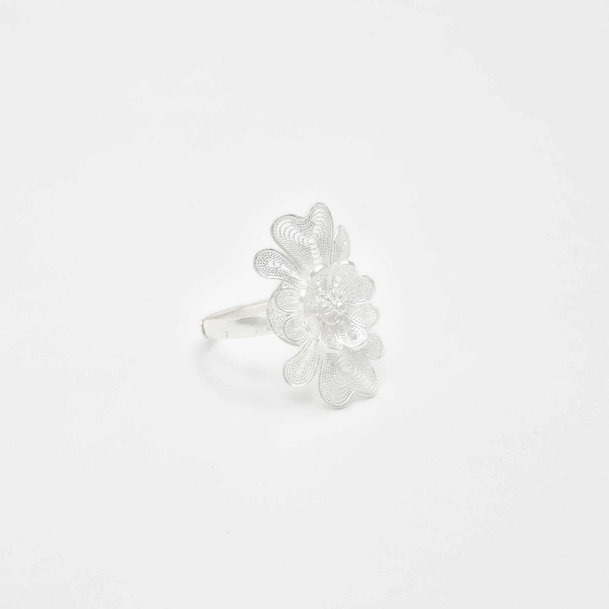 Bague Filigrane d'Argent Pivoine