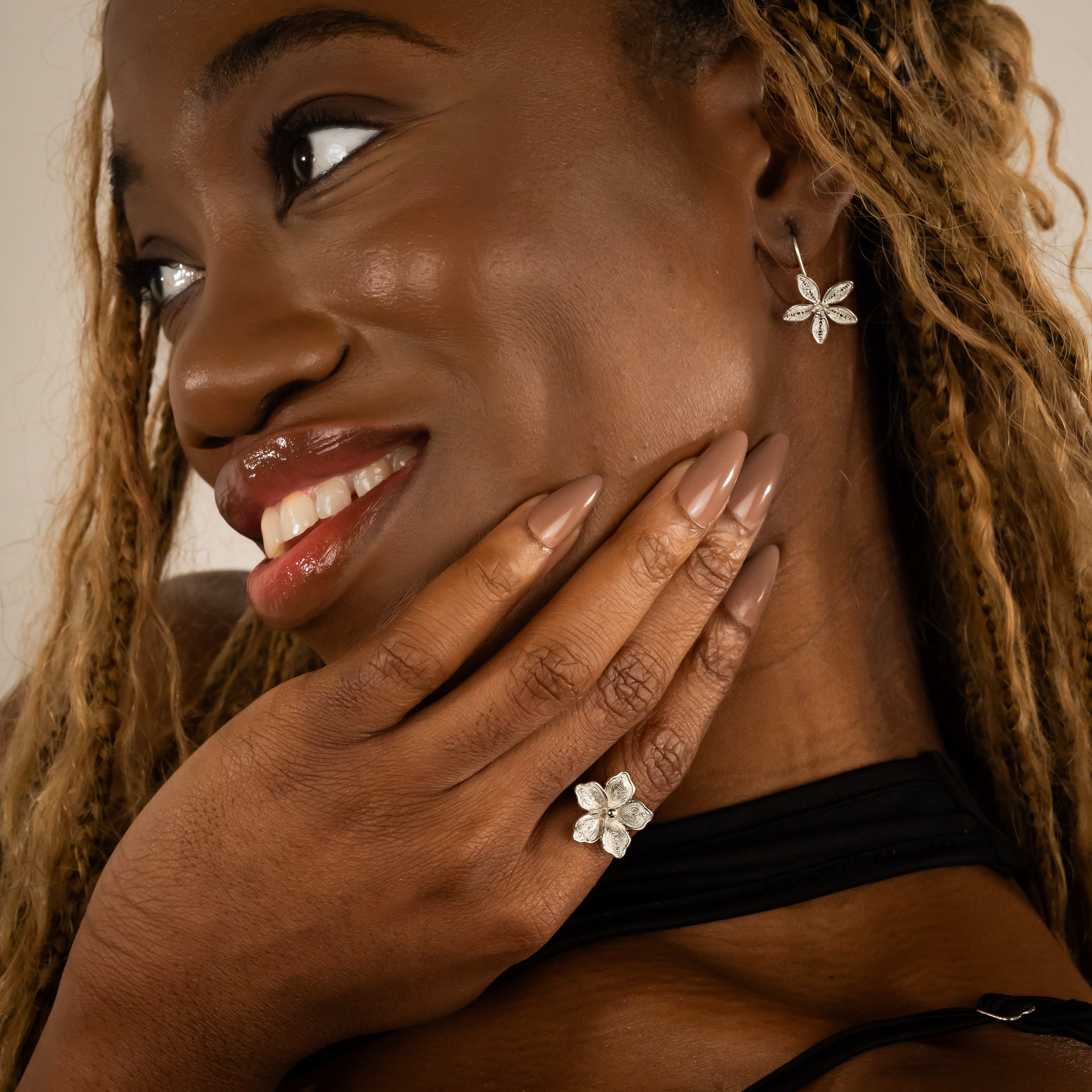 Une nouvelle fleur boucles d'oreilles
