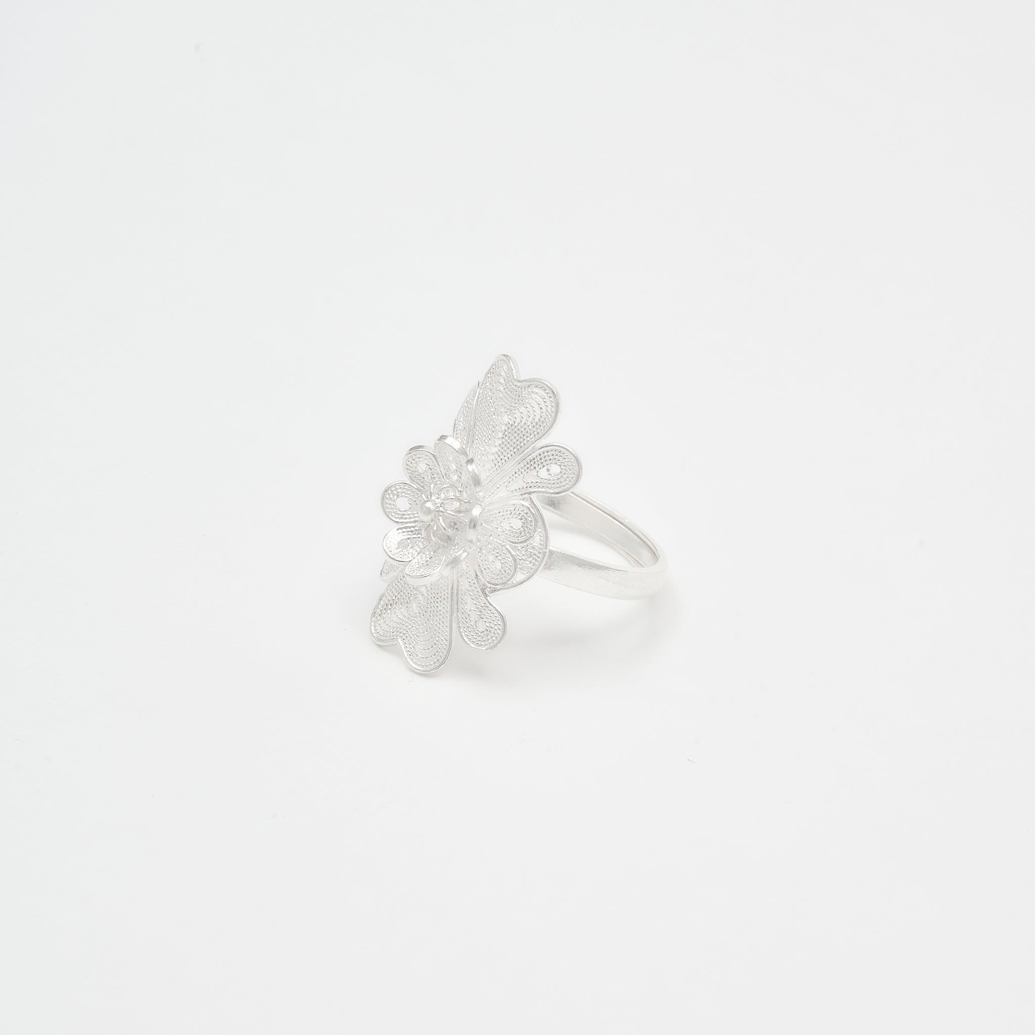 Bague Filigrane d'Argent Pivoine