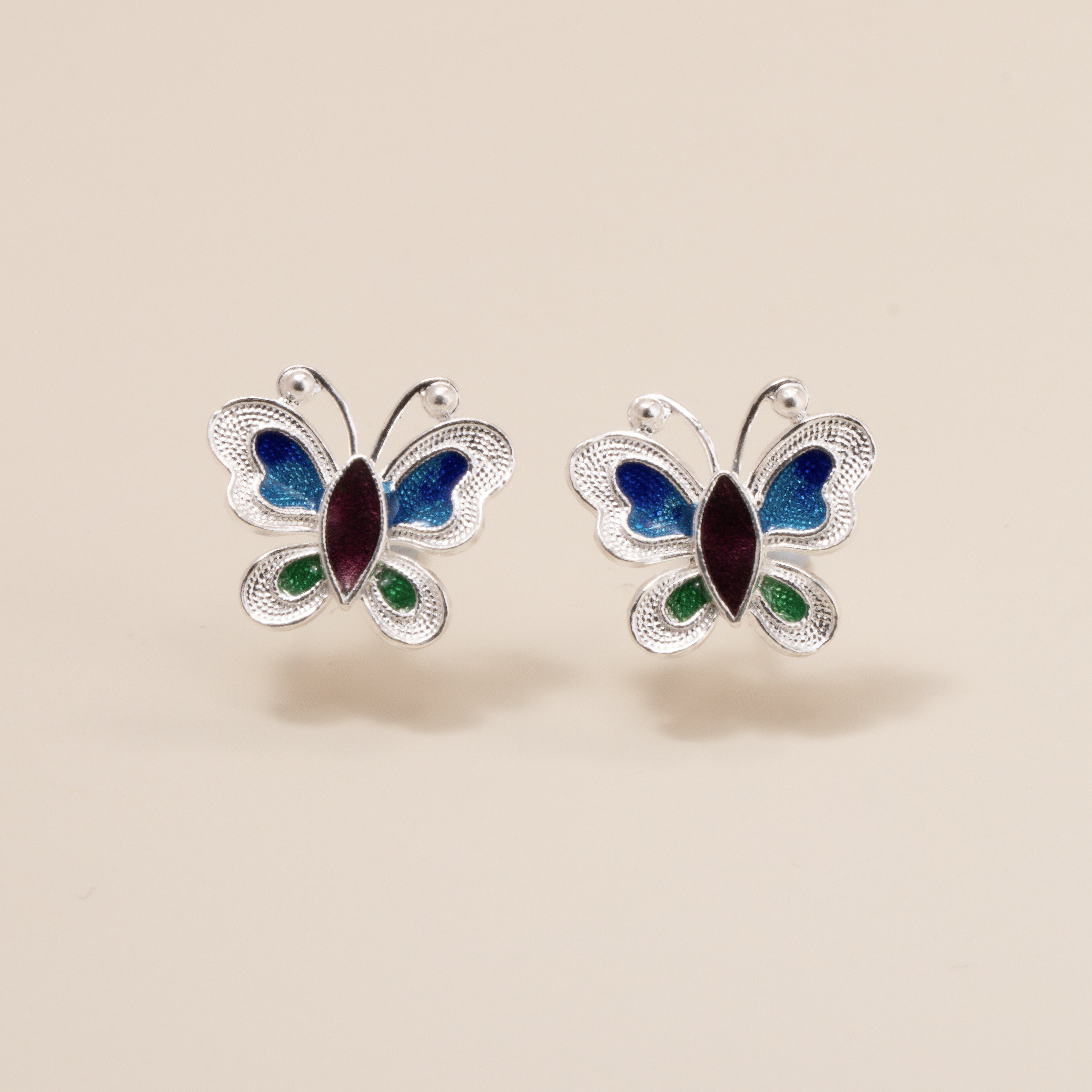 Schmetterling Filigrane Cloisonné Ohrstecker