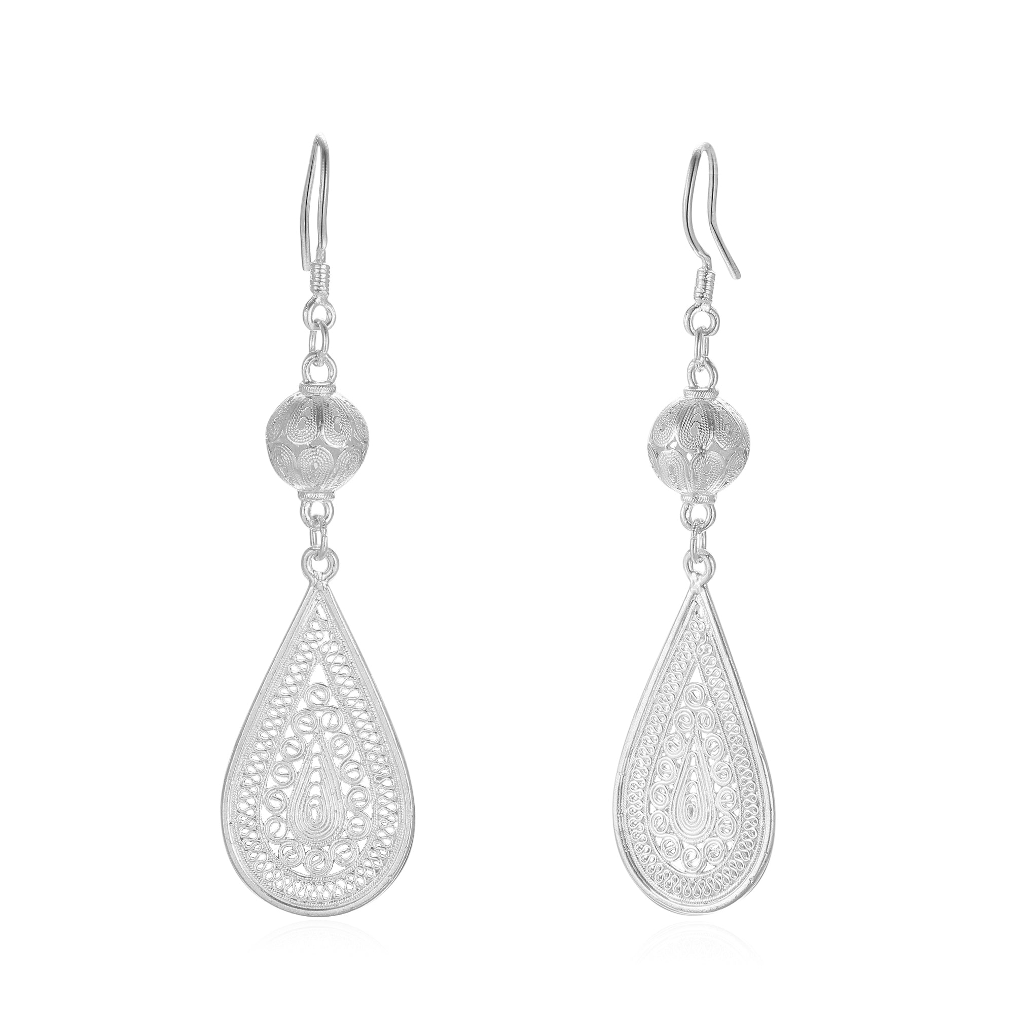Teardrop Filigree Earrings