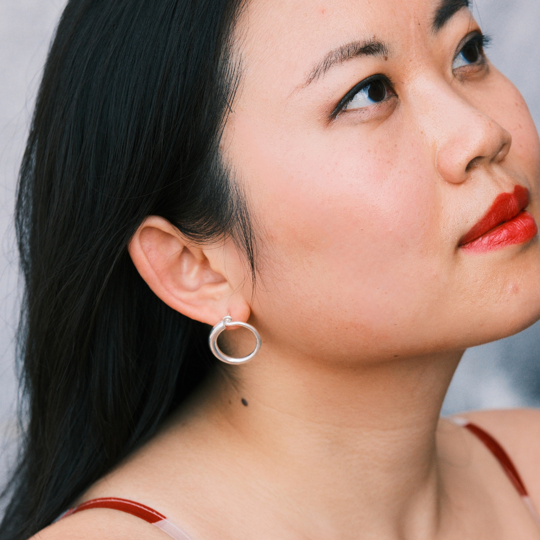 Large Puffy Hoop Earrings